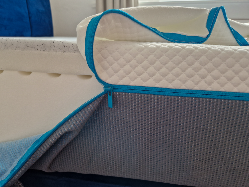 Simbatex Foam mattress cover unzipped